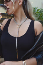 HOURS: An Eleven K story VAMP – Ρυθμιζόμενο lariat κολιέ με πυκνοπλεγμένη αλυσίδα Eleven K Jewelry