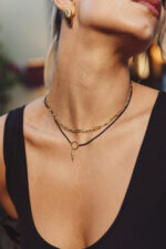 HOURS: An Eleven K story DAZE Gold & Black – Διπλό κολιέ αλυσίδα με charm Eleven K Jewelry